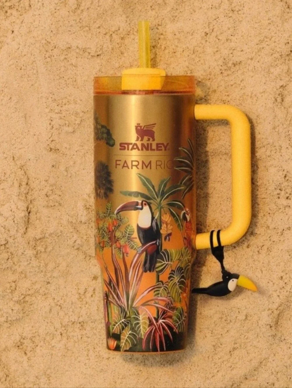 STANLEY x FARM RIO PROTOUR TUMBLER | TROPICAL WOODS GOLD | 30 oz